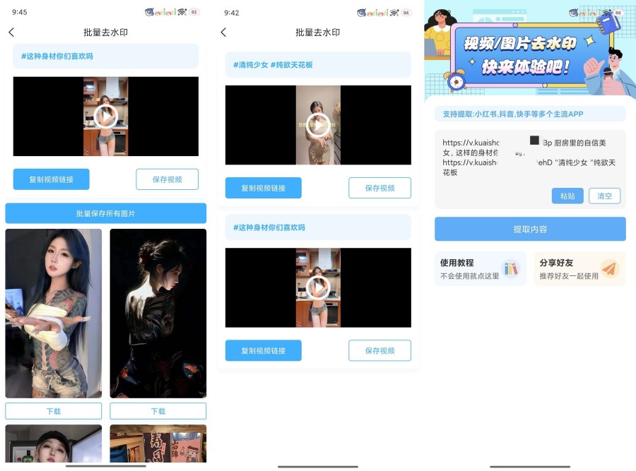 青青去水印v1.2多平台批量解析，图集视频混合解析-资源项目网