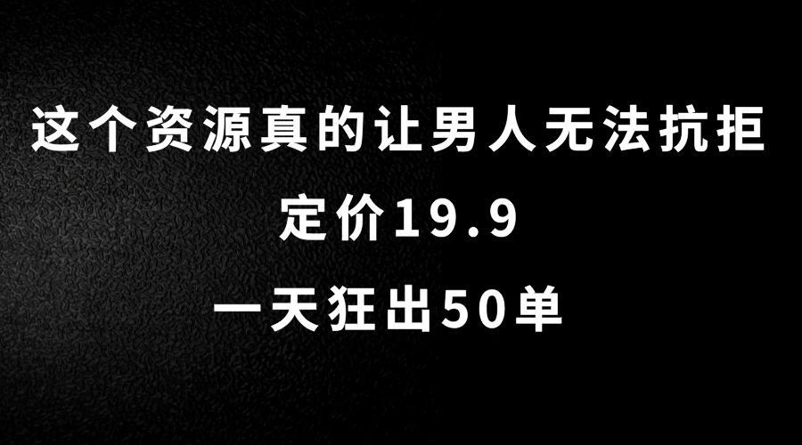 这个资源真的让男人无法抗拒，定价19.9，一天狂出50单，导航语音包变现玩法详细拆解-资源项目网
