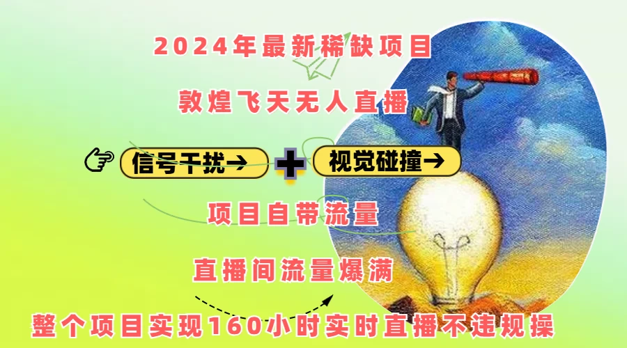 2024年最新稀缺项目敦煌飞天无人直播,内搭信号干扰+视觉碰撞防飞技术 ,流量爆满-资源项目网