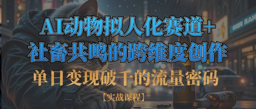 单日变现破千的流量密码,AI动物拟人化赛道+社畜共鸣的跨维度创作-资源项目网