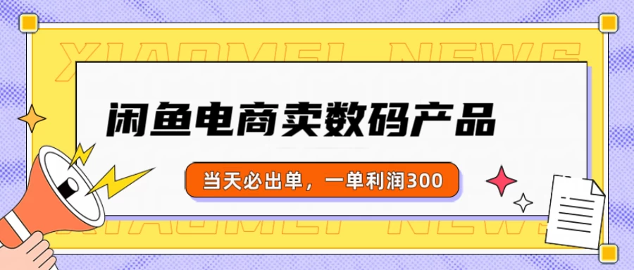 闲鱼电商卖数码产品，日入1000＋，看完即可实操-资源项目网