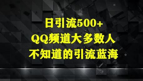 日引流500+,QQ频道大多数人不知道的引流蓝海-资源项目网