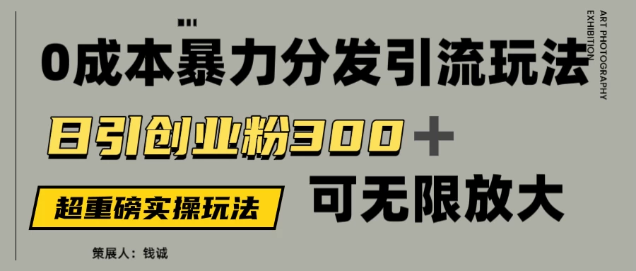 价值5980的0成本暴力引流玩法，日引创业粉300+，可无限放大-资源项目网