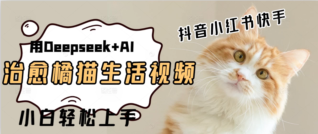 用Deepseek+AI做橘猫治愈生活拆解视频+制作轻松-资源项目网