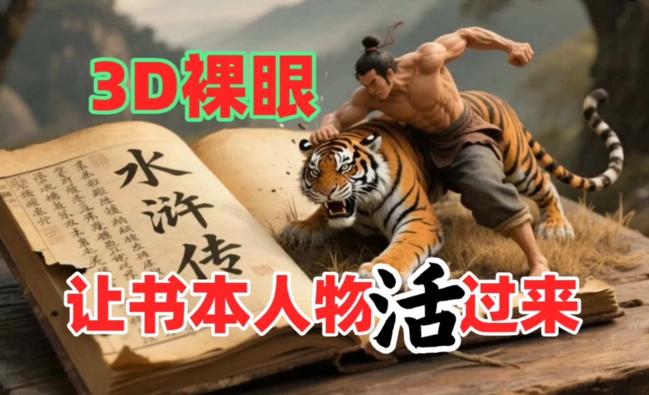 书本人物裸眼3D视频，一条视频收益过千，保姆级教程-资源项目网