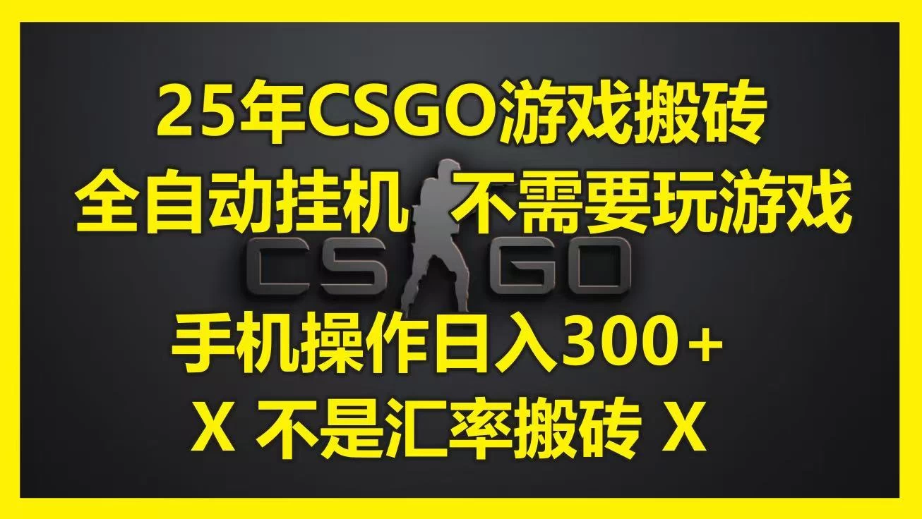 25年CSGO游戏搬砖,全自动挂机,不需要玩游戏,手机操作日入300+。(不是汇率搬砖)-资源项目网