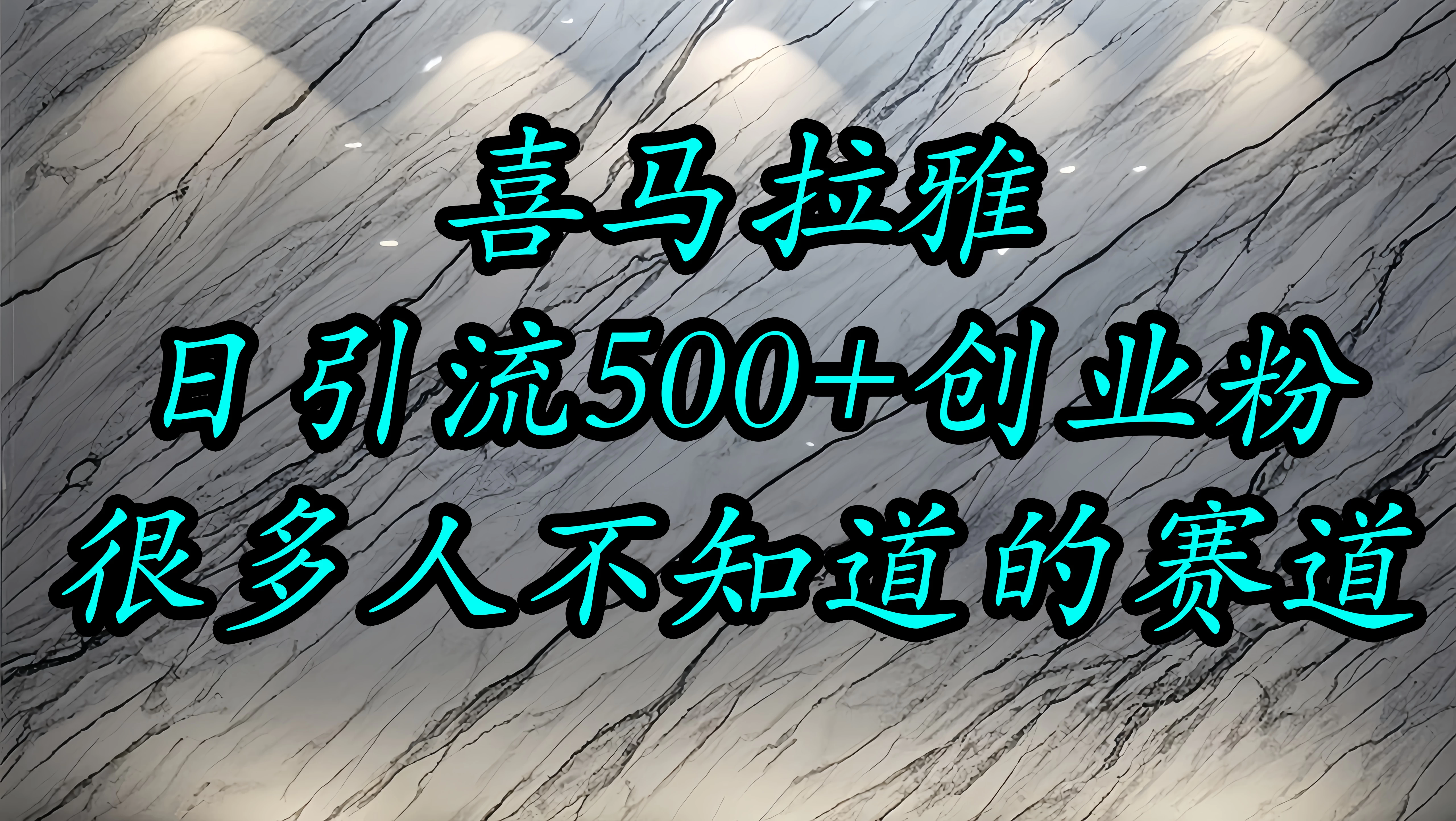 喜马拉雅,小而精的流量赛道,日进500+精准创业粉-资源项目网
