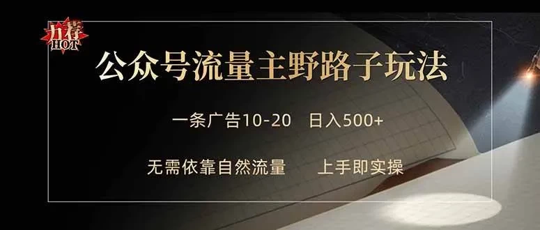 揭秘公众号流量主的高效变现技巧，单条广告日入500+！-资源项目网