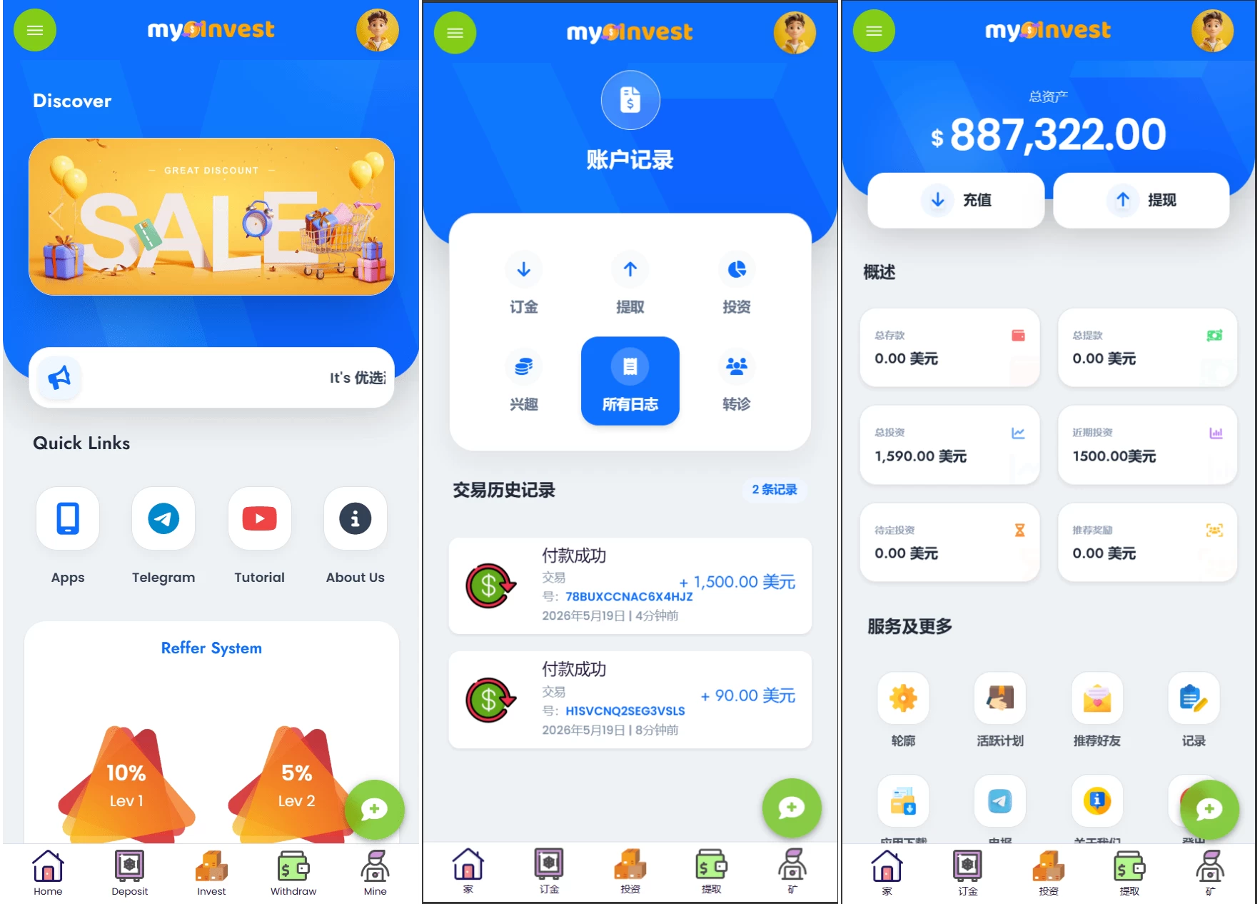 多语言定制产品系统，企鹅养殖投资返利，一键安装！-资源项目网