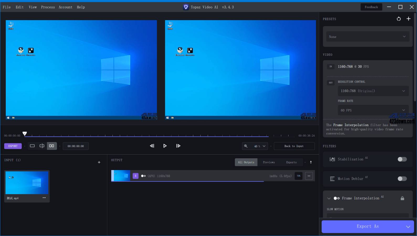 Topaz Video AI(免费视频增强工具) v6.1.0 / 6.2.0 英文便携版-第13张图片 Topaz Video AI(免费视频增强工具) v6.1.0 / 6.2.0 英文便携版-第13张图片