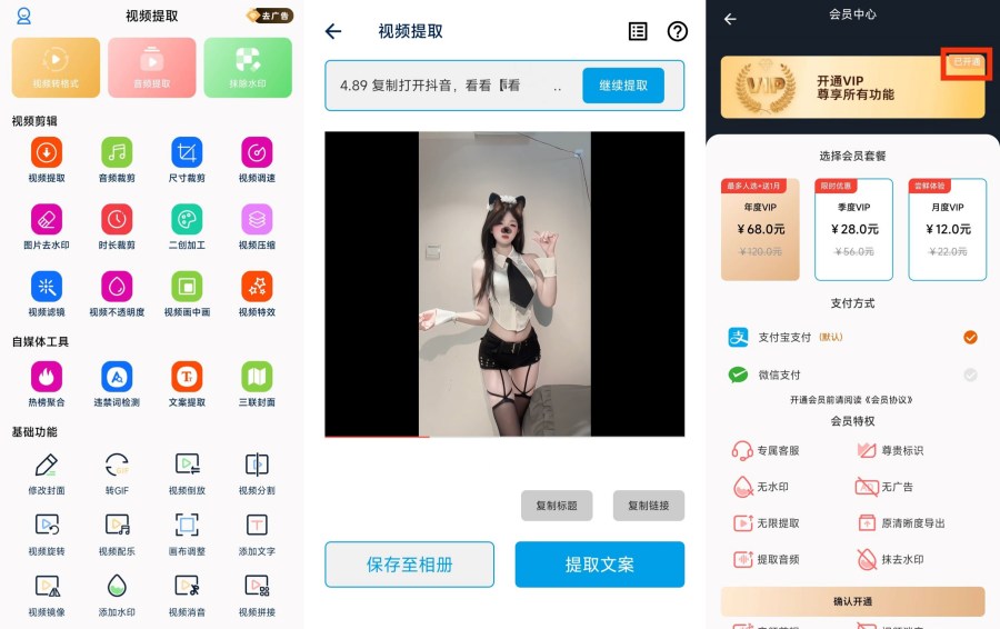 视频提取36二创去重、去水印、压缩、格式转换解锁会员版-资源项目网
