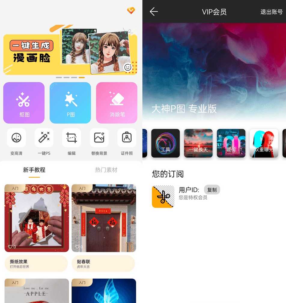 大神P图修图软件国际版v6.6.4.0解锁VIP版-资源项目网