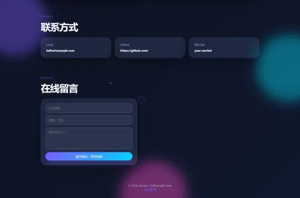 轻科技玻璃拟态个人主页系统源码-第19张图片 轻科技玻璃拟态个人主页系统源码-第19张图片