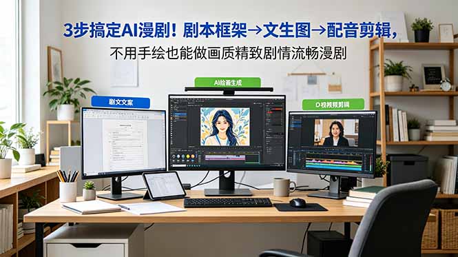 三步打造AI漫剧:剧本、文生图、配音剪辑,无需手绘实现高画质流畅剧情-资源项目网