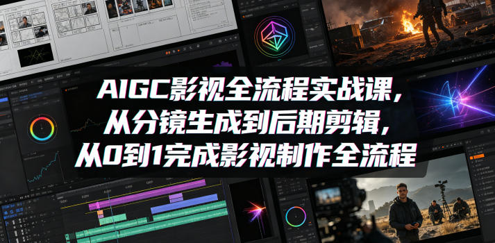 AIGC影视全流程实战课程：从分镜到剪辑，0基础打造完整影视制作流程-资源项目网