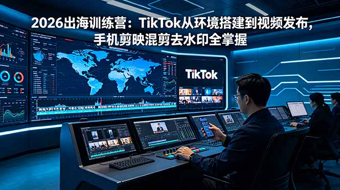 2026年TikTok出海训练营：掌握手机剪映混剪技巧，从环境搭建到视频发布全攻略-资源项目网