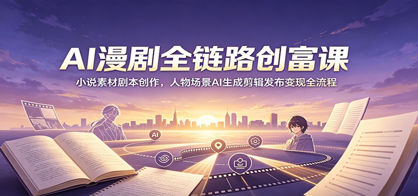 AI漫剧全链路创富课：从小说到剧本，AI生成与剪辑发布变现全流程-资源项目网
