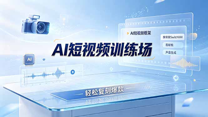 老陈AI短视频训练场：一键换背景、声音生成，轻松复刻爆款AI短视频-资源项目网