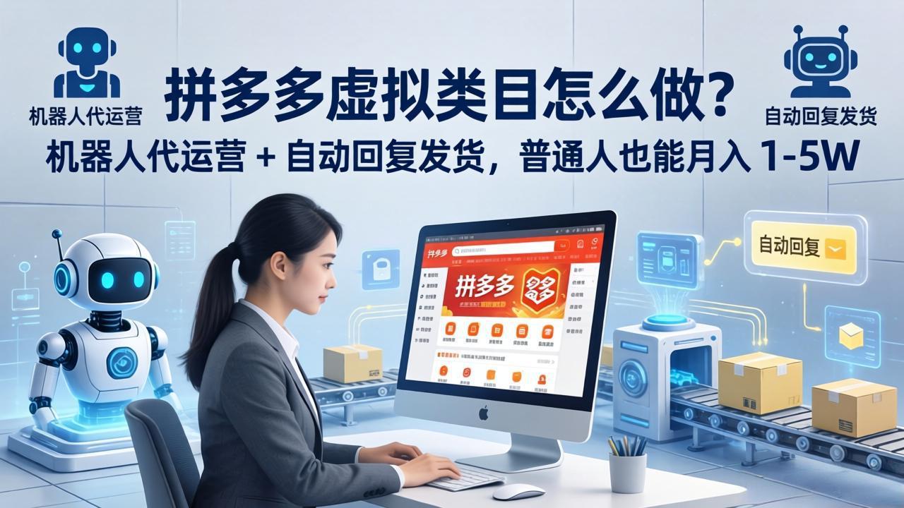拼多多虚拟商品运营指南：机器人代运营与自动回复发货，普通人月入1-5万-资源项目网
