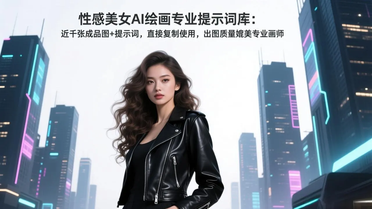 **美女AI绘画专业提示词库：近千张成品图+提示词，直接复制使用，出图质量媲美专业画师-资源项目网