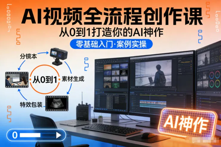 AI视频创作全流程课程：从零到一打造你的AI杰作-资源项目网