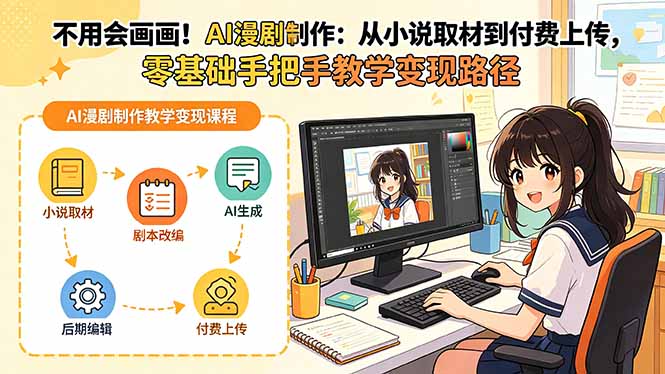 AI漫剧制作教程：零基础到变现，小说素材到付费上传全流程-资源项目网