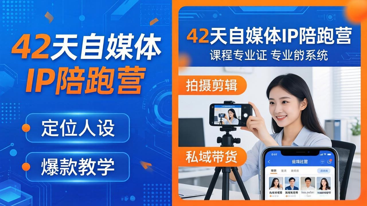 42天自媒体IP陪跑营：26年4月19更新，揭秘爆款人设打造与私域带货技巧-资源项目网