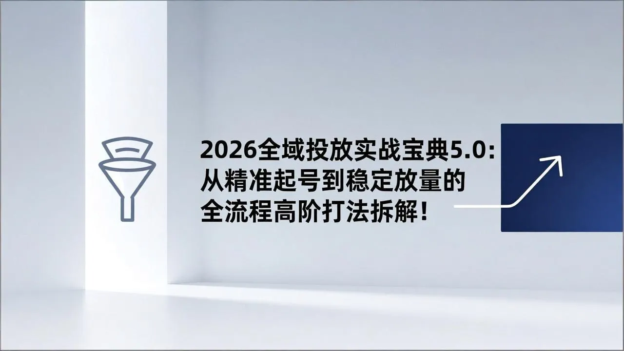 2026全域投放实战宝典5.0：揭秘从精准起号到稳定放量全流程高阶打法-资源项目网