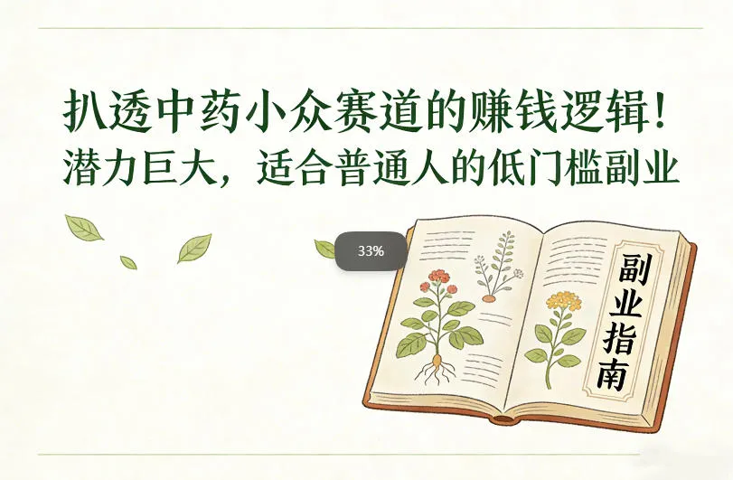 扒透中药小众赛道的賺米逻辑,潜力巨大,适合普通人的低门槛副业