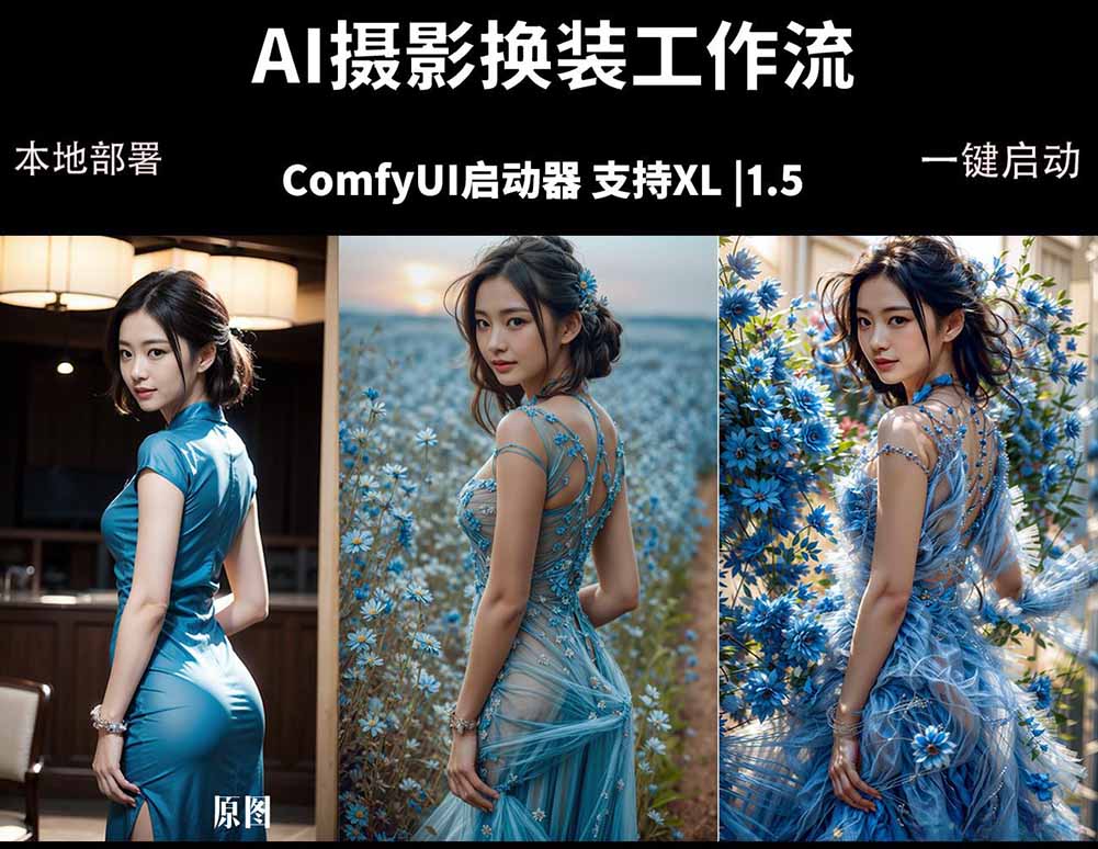 ComfyUI人像写真摄影：本地一键部署，换装换场景换脸，提升影楼效率-资源项目网