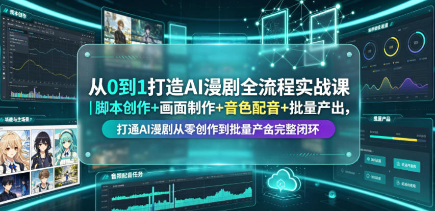 AI漫剧全流程实战课：从零到量产的完整闭环-资源项目网
