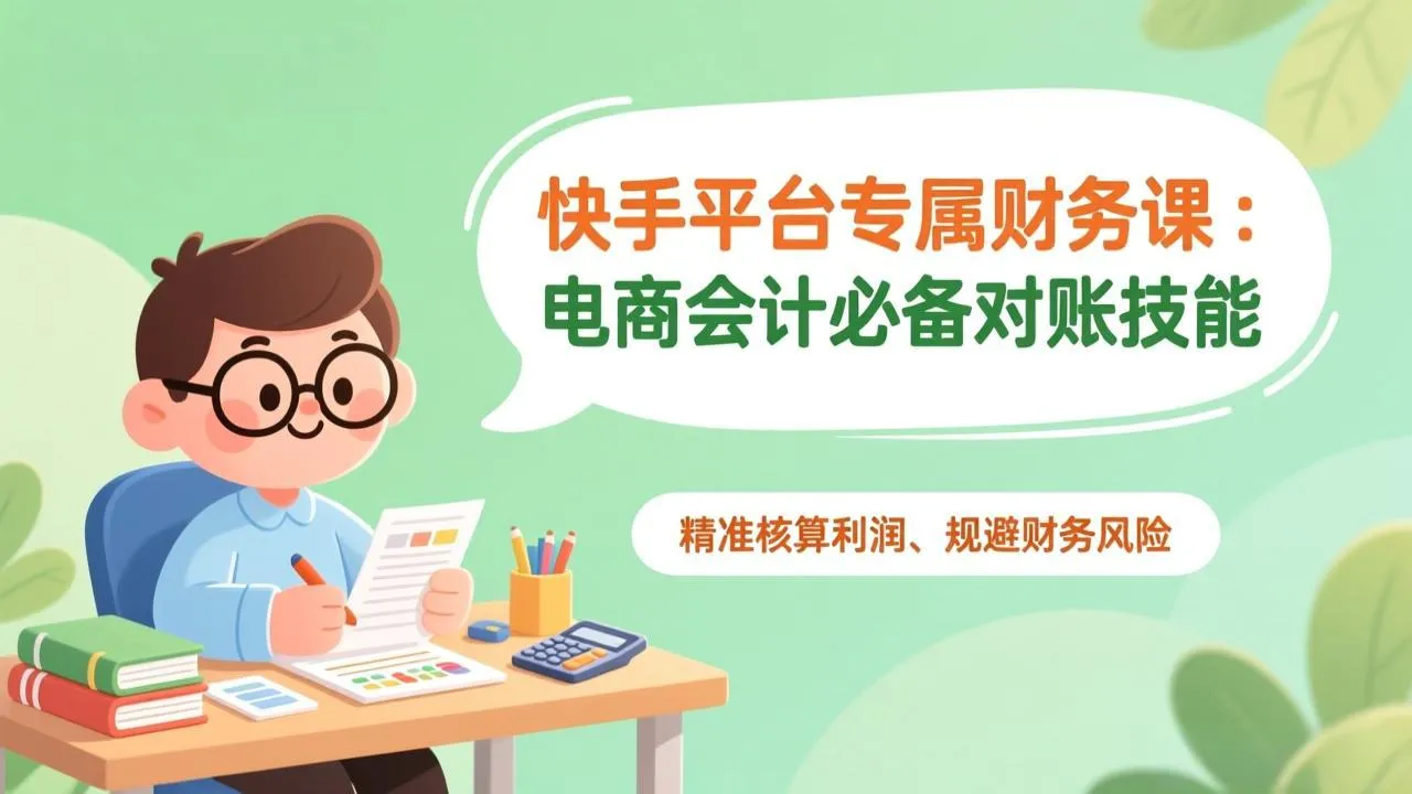 快手电商会计必备：对账技能提升，精准核算利润，规避财务风险-资源项目网