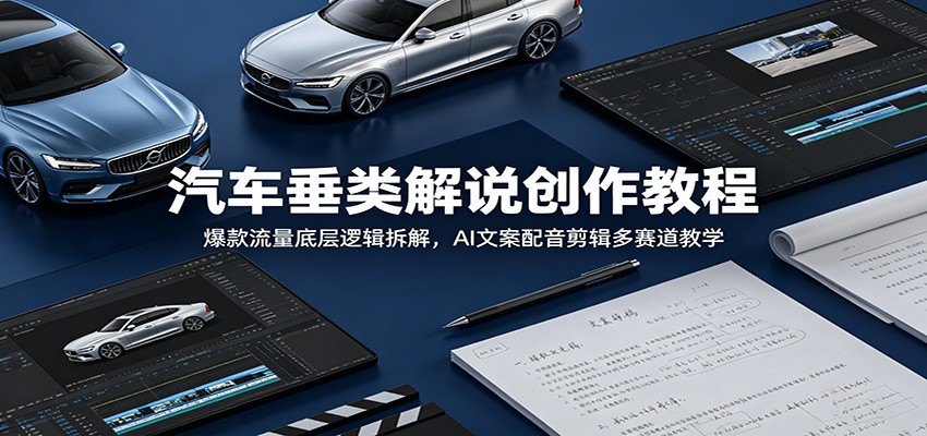 汽车垂类创作教程：揭秘爆款流量秘诀，AI文案配音剪辑多赛道实战-资源项目网