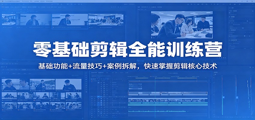 零基础剪辑全能训练营：掌握基础功能、流量技巧与案例拆解，快速提升剪辑技能-资源项目网