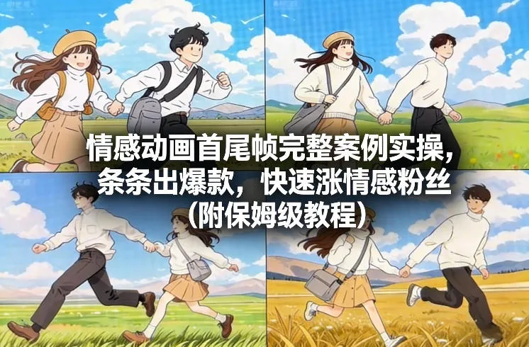 情感动画首尾帧完整案例实操,条条出爆款,快速涨粉丝(附保姆级教程)-资源项目网