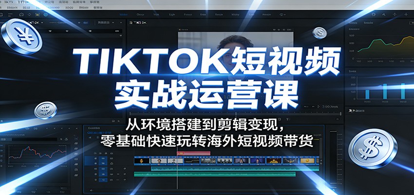TIKTOK短视频运营实战课：零基础到带货变现，环境搭建与剪辑技巧全解析-资源项目网