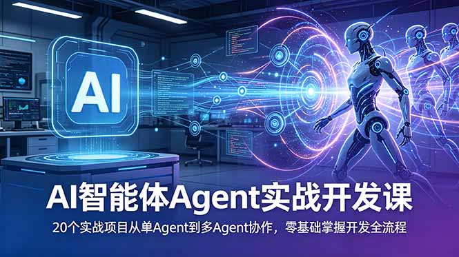 AI智能体Agent实战开发课：20个项目实战，零基础掌握从单到多Agent开发全流程-资源项目网