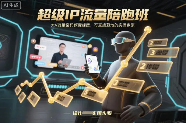 揭秘大V流量密码,实操步骤直击IP流量陪跑班-资源项目网