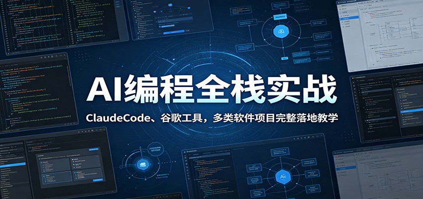AI编程全栈实战：ClaudeCode、谷歌工具，多类软件项目完整落地教学-资源项目网