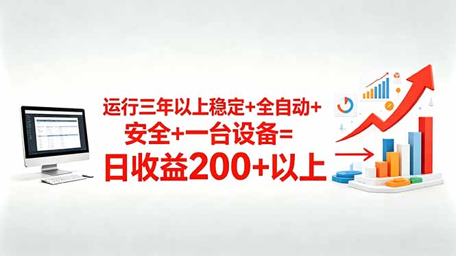 三年以上稳定收益,全自动操作,安全无忧,一台设备日赚200+-资源项目网
