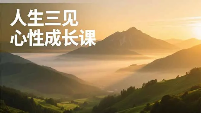 人生三见心性成长课：探索自我、理解人性，活出清晰自我，内在富足无价-资源项目网