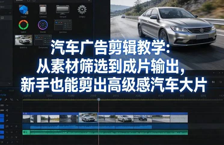 汽车广告剪辑教程：从素材挑选到成品输出，新手也能剪出高级感大片-资源项目网