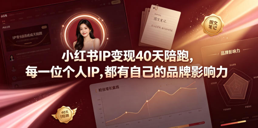 小红书IP变现40天陪跑：个人品牌影响力打造指南-资源项目网
