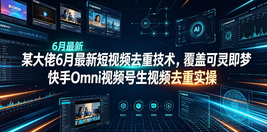 某大佬6月最新短视频去重技术，覆盖可灵即梦快手Omni视频号生视频去重实操-资源项目网