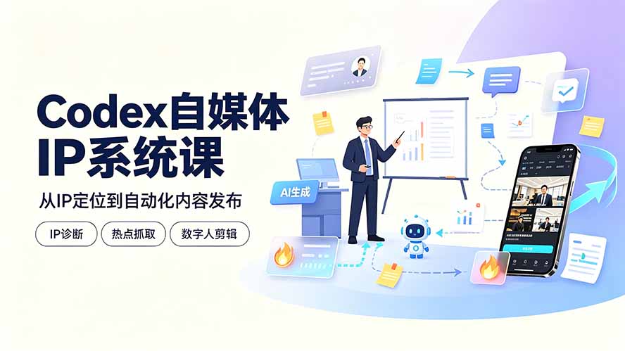 Codex自媒体IP系统课：揭秘爆款内容创作与多平台自动发布技巧-资源项目网