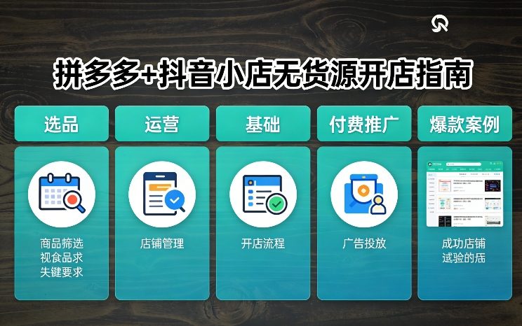 拼多多+抖音小店无货源开店指南：选品、运营、基础操作及付费推广策略（更新至2026年4月）-资源项目网