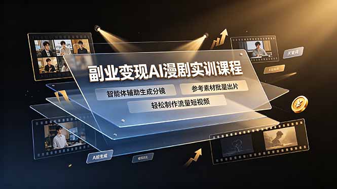 AI漫剧实训课程：智能体辅助生成分镜，批量出片教程，轻松制作短视频-资源项目网