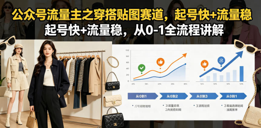 公众号流量主穿搭贴图赛道起号快、流量稳，全流程解析-资源项目网