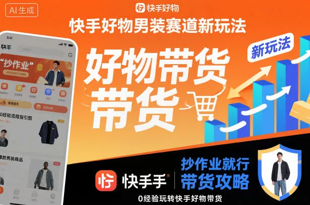 快手男装带货新策略：0基础轻松上手，快速复制成功经验-资源项目网