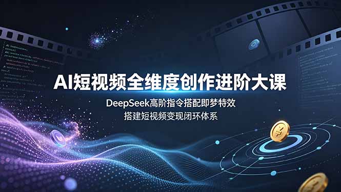 AI短视频创作进阶大课：DeepSeek高阶指令与即梦特效，打造变现闭环体系-资源项目网